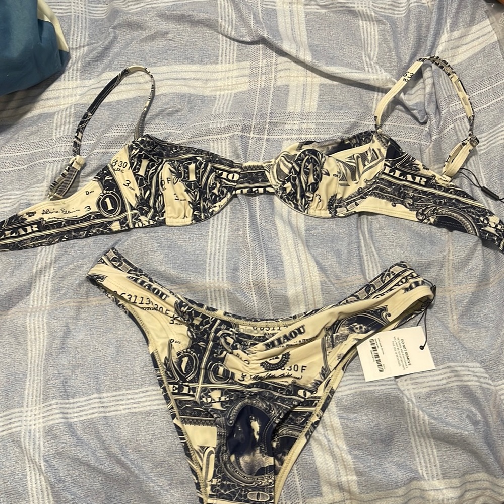 NWT Miaou money print swimsuit
